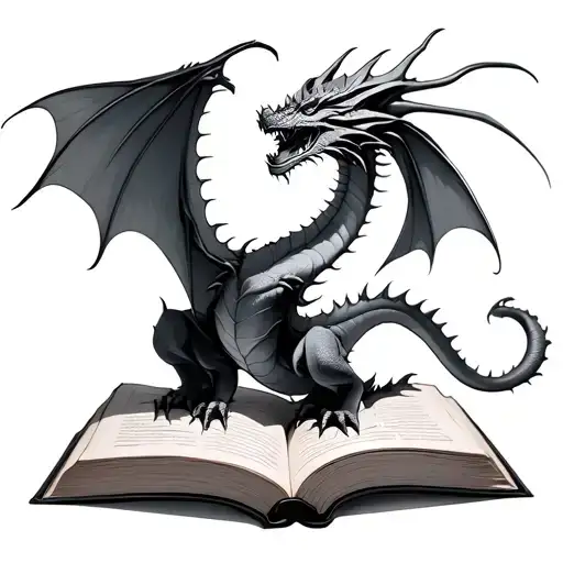 Dragon Flying Out Of Book