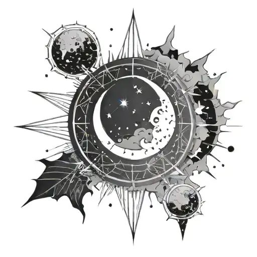 Cancer Constellation And The Sun And Moon