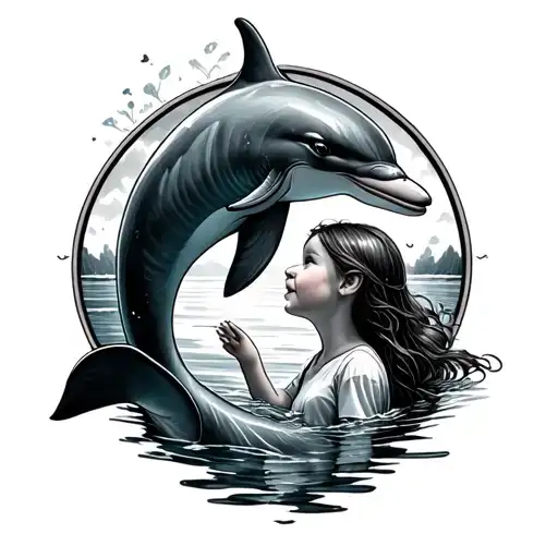 Dolphin Tatto And Daughter