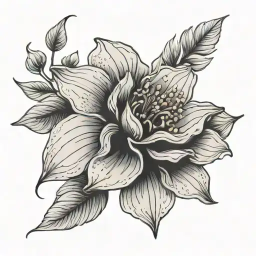 Fine Line Flowy Flower