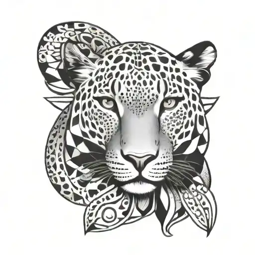 Leopard Geo Symteric Shapes Tatto