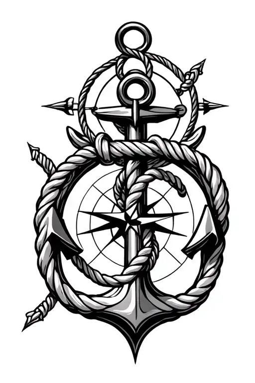 Compass Anchor Rope Intertwined