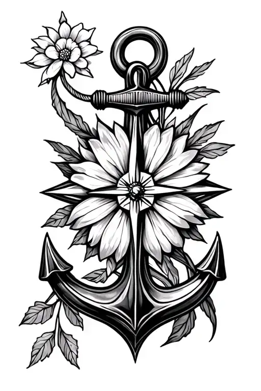 Compass Anchor Flower Intertwined