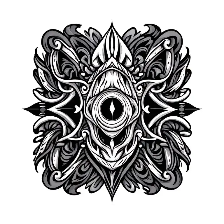 Lovecraft Azathot Style Maori Design Incorporating Elements