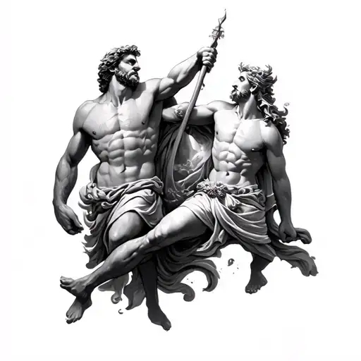 Zeus And Poseidon Fighting