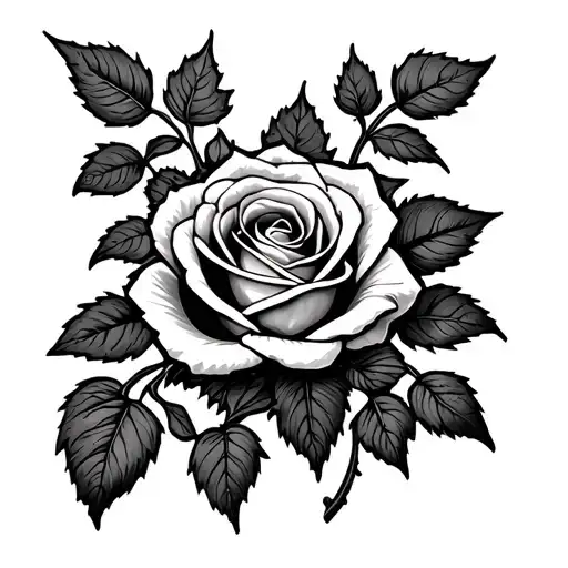 Rose Surrounded By Ivy Vines