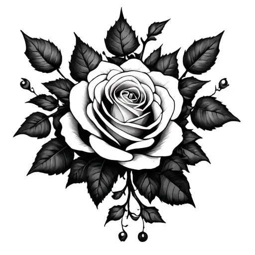Roses Surrounded By Ivy Vines