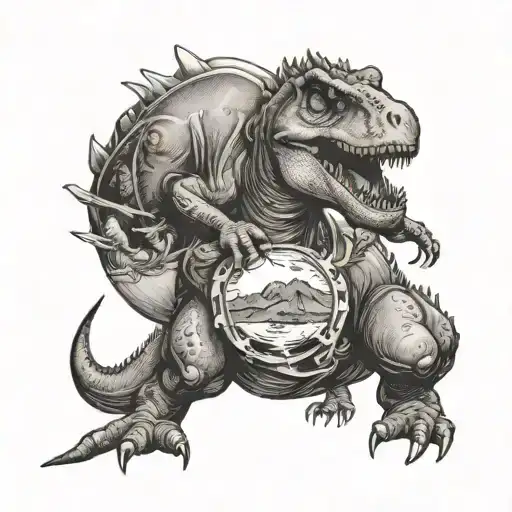 Dinosaur Carrying Earth On Its Back