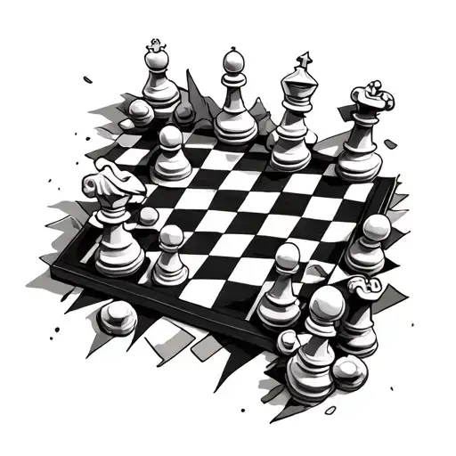 Chess Board Falling Pieces