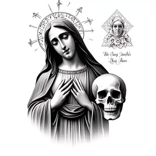Virgin Mary And Skull