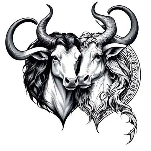 Taurus And Aquarius Zodiac Sign Intertwined
