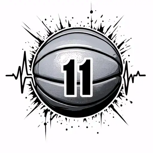 Baksetball With Number 11 As The Heartbeat