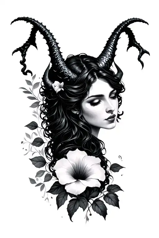 Dark Feminine Demon In Morning Glory