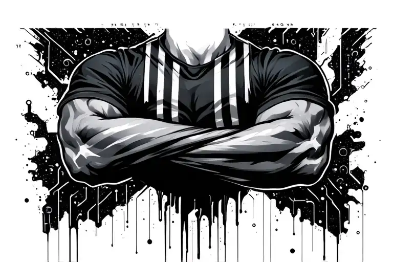 Bicep Armband And With Maybe 2 Or 3 Stripes Of Circuitry