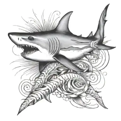 Shark & 5 Tally Marks