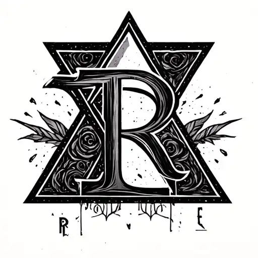 Triangle With The Letter T At The Top And The Letter R On The Left And The Letter E On The Right