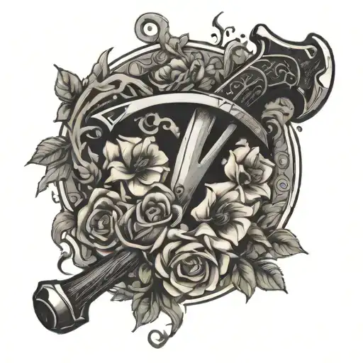 Battleaxe And Flowers Growing