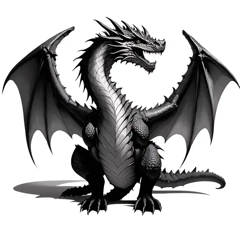 Realistic Dragon With Wings Like Game Of Thrones