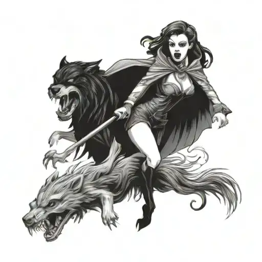Female Vampire And Hati Chasing