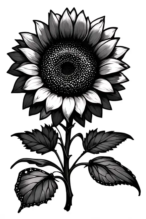 Sunflower With Butterfly