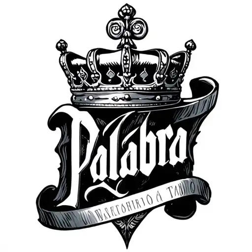 Palabra Crowned In Old Typography