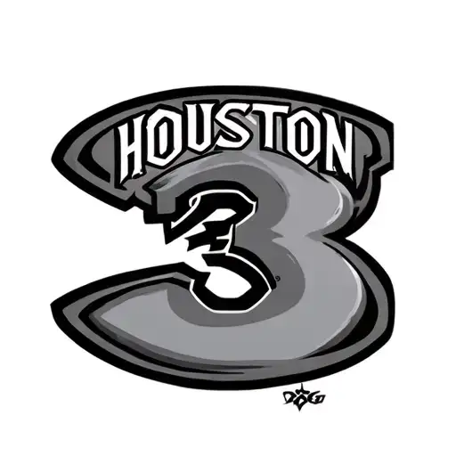 Tattoo About Number 3 And Houston Logo