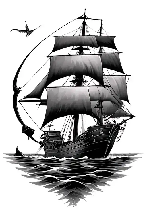 Leg Sleeve Fishing Clipper Ship Archery