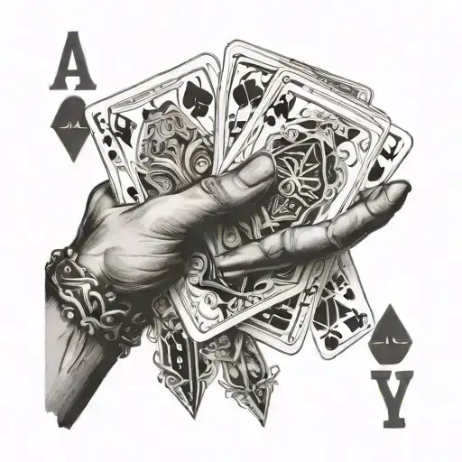 Hands Holding Ace Jack And King Playing Cards