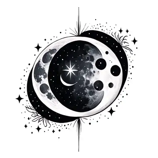 Moon Phases With Star Element