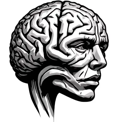 Face Outline Scrambled Brain Made