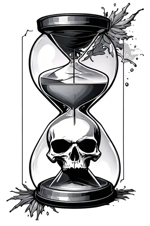 Hour Glass With Call Of Duty Ghost Skull On The Bottom Half