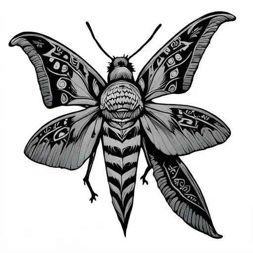 Aztec Style Moth Sitting