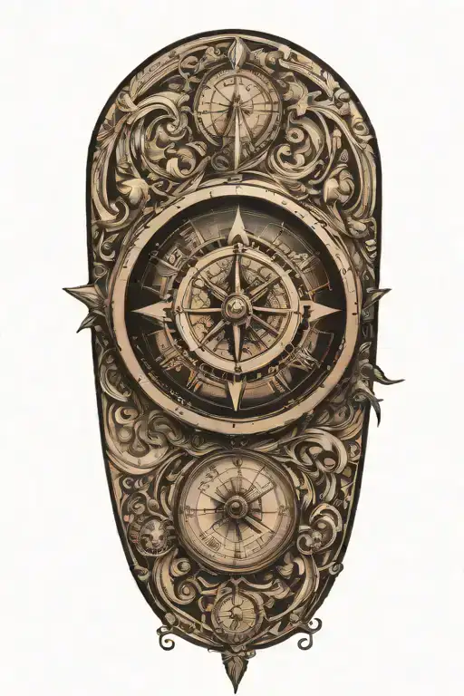 Compass And Clock Face