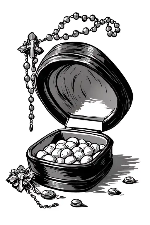 A Sweet Box Wrapped With A Rosary