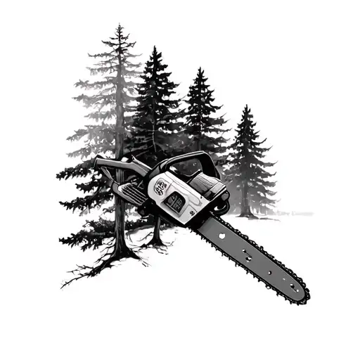 Nature Like Trees And Chainsaw