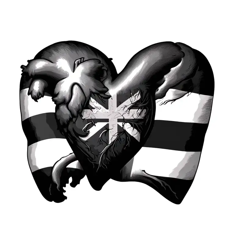 England Flag Human Heart