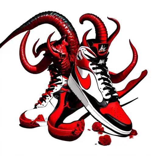 Capricorn Zodiac Red Devil And Jordan 1 Nike Sneakers