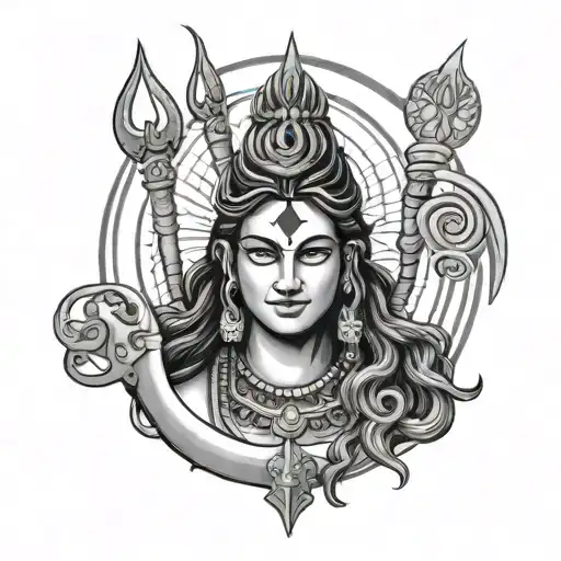 Lord Shiva With Trishul Trident