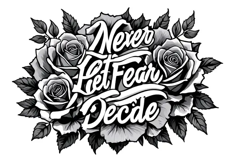 Phrase Never Let Fear Decide With Surrounding Roses
