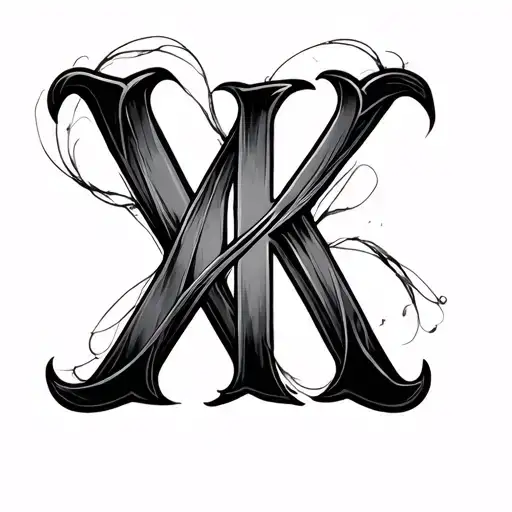 Letters M And K In An Infinity Sign Intertwined