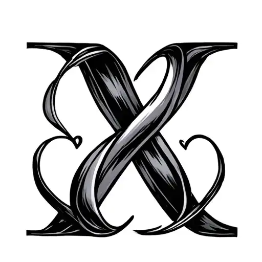 Letters M And K In An Infinity Sign Intertwined Hearts
