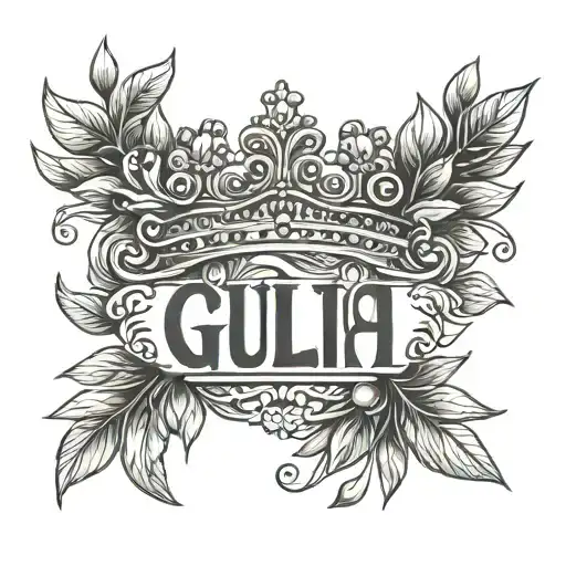 Olive Crown With The Name Giulia And The Number 23
