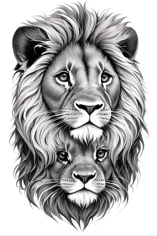 Lion And Bunny Face Only