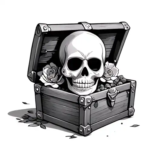 Sugar Skull On Treasure Chest