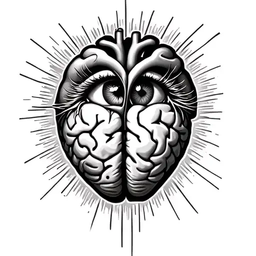 Human Brain Opening Human Heart Eyes