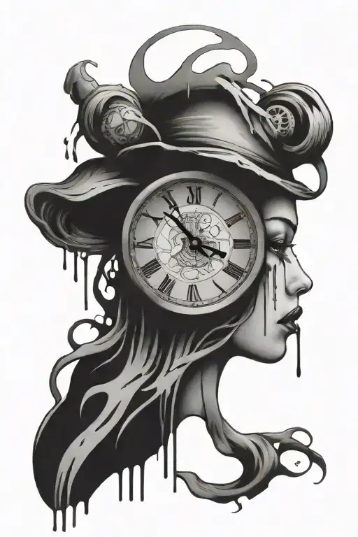 Melting Clock And Banksy Girl