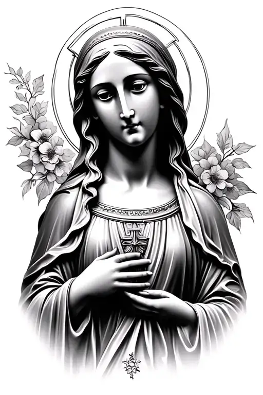 Marble Madonna Statue