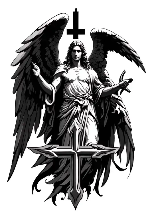 Archangel With Cross At Bottom