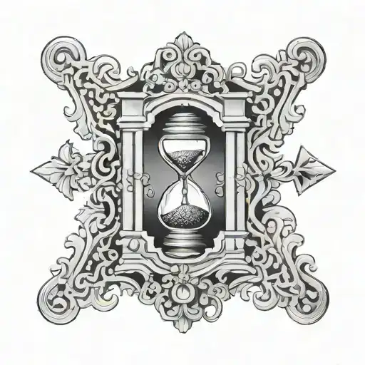 Rectangular Door With Hourglass Inside