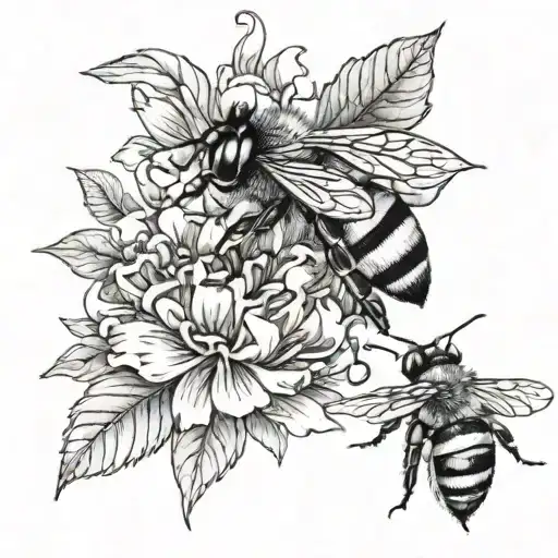 Flower And Bee